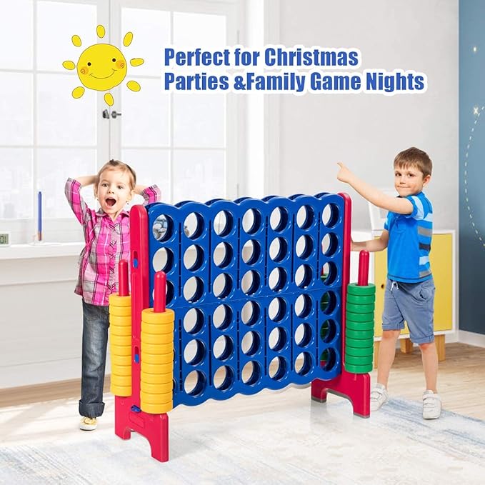 Costzon Giant 4-in-A-Row, Jumbo 4-to-Score Giant Games for Kids & Adults, Indoor Outdoor Party Family Connect Plastic Game, 4 Feet Wide by 3.5 Feet Tall with Carrying Bag