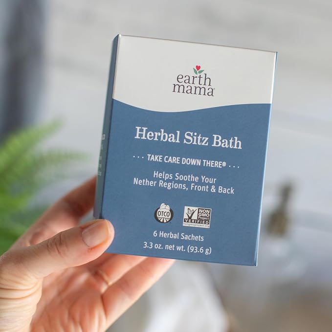 Earth Mama Herbal Sitz Bath | Pregnancy & Postpartum Essentials, Soothing Sitz Bath for Hemorrhoids with Witch Hazel, & Calendula, 6-Count (2-Pack)