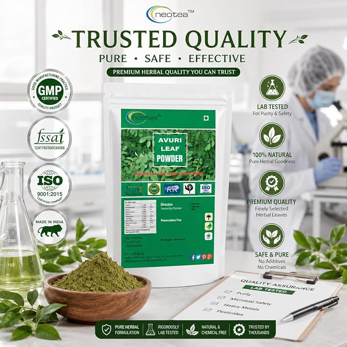 neotea Avuri Ilai Powder (Indigofera Tinctoria) 300g | Indigo Leaf Powder | 100% Pure Herbal Powder | Natural Hair Care Ingredient