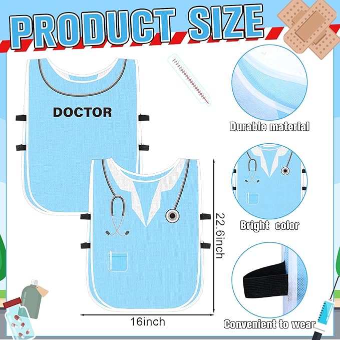 Panitay 12 Pcs Kids Dressing up Costumes Toddler Kids Dress up Vests for Boys Girls Party Pretend Play Costume Supplies
