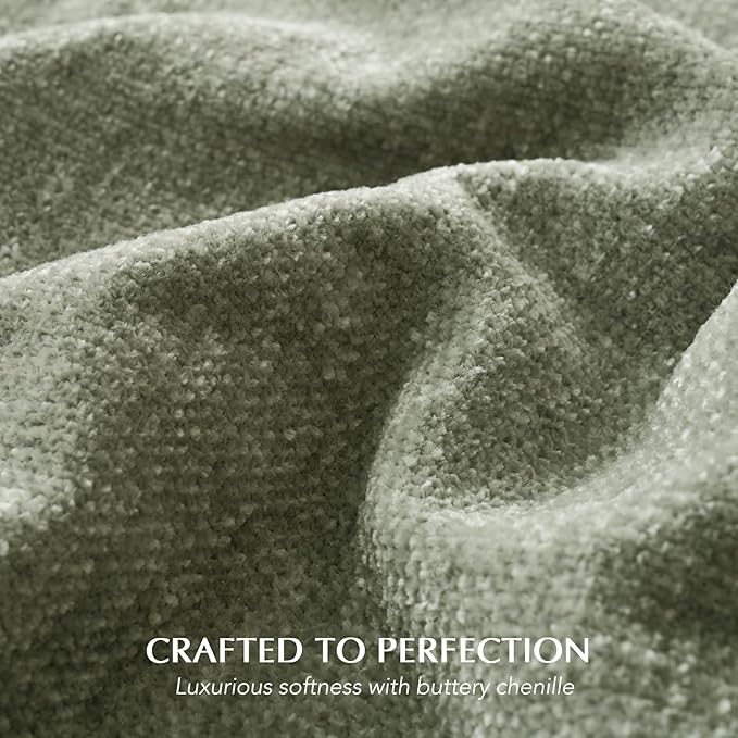 Chenille Knit Throw Blanket for Couch, 50"x60", Sage Green | Cozy Plush Fuzzy Knittd Throw with Tassels, Lightweight, Decorative, Farmhouse Decor, Ideal for Bed Sofa Gift, All Seasons