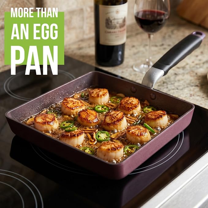 TECHEF - Tamagoyaki Japanese Omelette Pan/Egg Pan, Made in Korea (Purple) (Large)