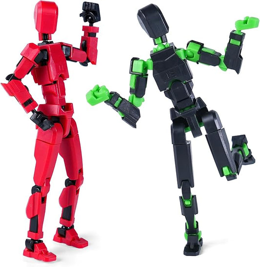 Action Figure Set, Model 13 Action Figure Multi-Jointed Movable,Gift Box Packaging, a Great for Loved Ones and Friends. (Black + Red)