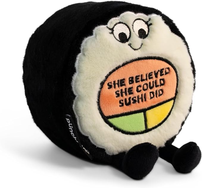 Sushi Plushie - She Believed She Could Sushi Did Punny Sushi Plush, Cute Food Plushie Gift for Kids