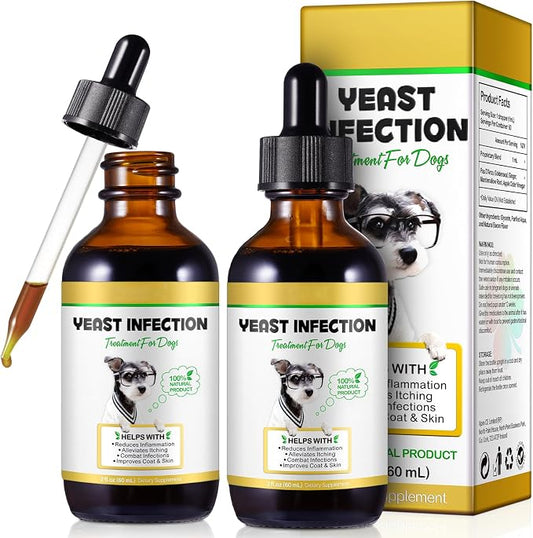 VOSIFSDIY Yeast Infection Treatment for Dogs, Natural Dog Yeast Infection Treatment Supports Itch Relief, Ear Infection, Allergy Relief, Pet Supplies Dog Herbal Supplement, Bacon Flavor-2PCS