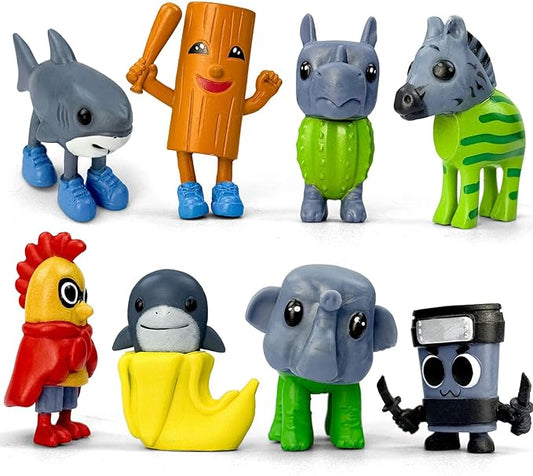8Pcs Italian Brainrot Action Figures,Tralalero Travala Toy Set Tralalero Travala,Tung Tung Tung Sahur, Brr Brr Patapim - Brainrot fidget Toys,Decorations Gifts for Office Room Figurine Decor (8PCS-C)
