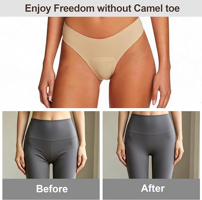 Seamless Thongs for Women Invisible Camel Toe Underwear No Show Thong Panty Liners Workout G-Strings Underwear