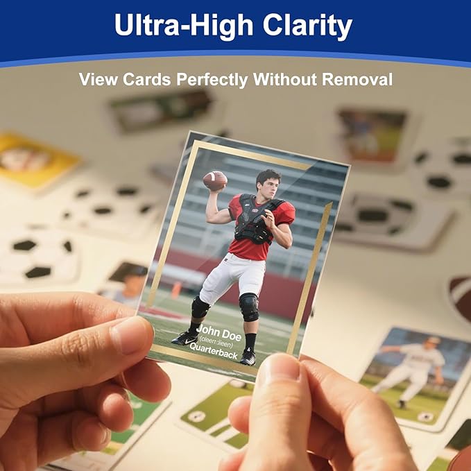 200 Pcs Soft Trading Card Sleeves, Top Loading Penny Card Sleeves for Standard Cards 2.5" X 3.5"，Ultra-Clear Card Protector for Game Cards, Baseball,Sports Cards,Mini Photos