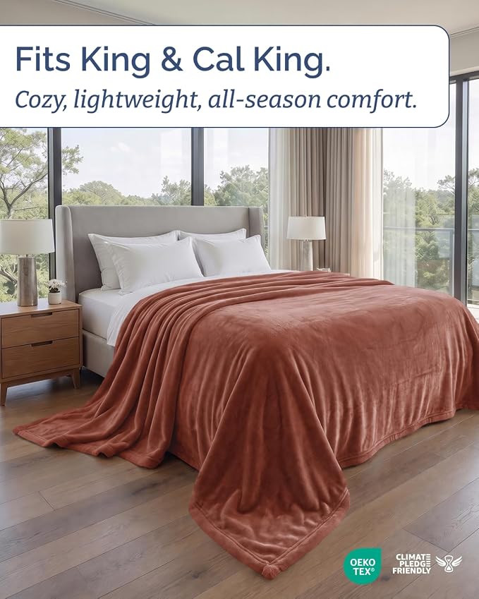 Ultra Soft Fleece Blanket Giant Blanket Size - Flannel Fleece Luxury Blanket - Lightweight for Couch Bed Chair - Thick, Warm and Breathable - All Season Cozy, Mocha Mousse