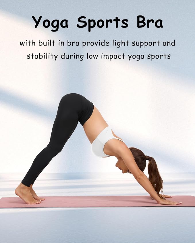 QUOJIZY Sports Bras for Women Open Back Workout Tops for Women Yoga Bra Spaghetti Straps Twist Back