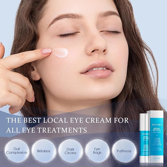 Retinol Under Eye Cream, Hydrating Gel-Cream for Puffiness, Fine Lines & Tired-Looking Under Eyes, Moisturizing Eye Care Complex, 0.67 fl oz