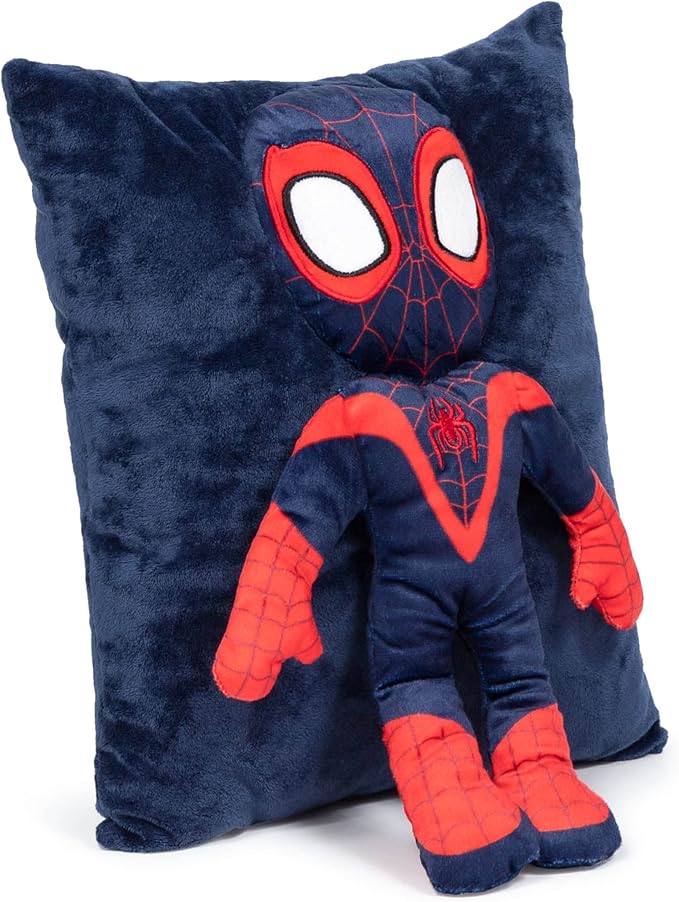 Jay Franco Marvel Spidey & His Amazing Friends Miles Morales 3D Snuggle Pillow - Super Soft Plush Pillow - Measures 15 Inches