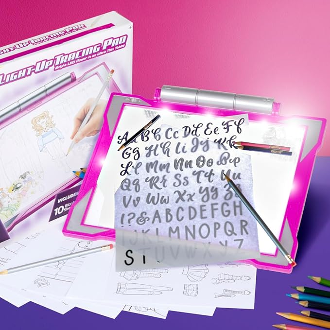 Crayola Light Up Tracing Pad - Pink, Writing & Drawing Art Kit for Kids & Adults, Kids Toys, Tracing Light Box Table, Holiday & Christmas Gifts for Girls & Boys, 6+ [Amazon Exclusive]