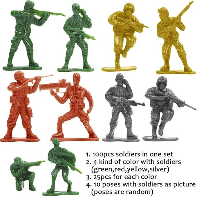 3 otters 250PCS Army Men Military Set, Action Figures with Army Accessories, Toys Gifts for Toddler Kids Boys Ages 3+
