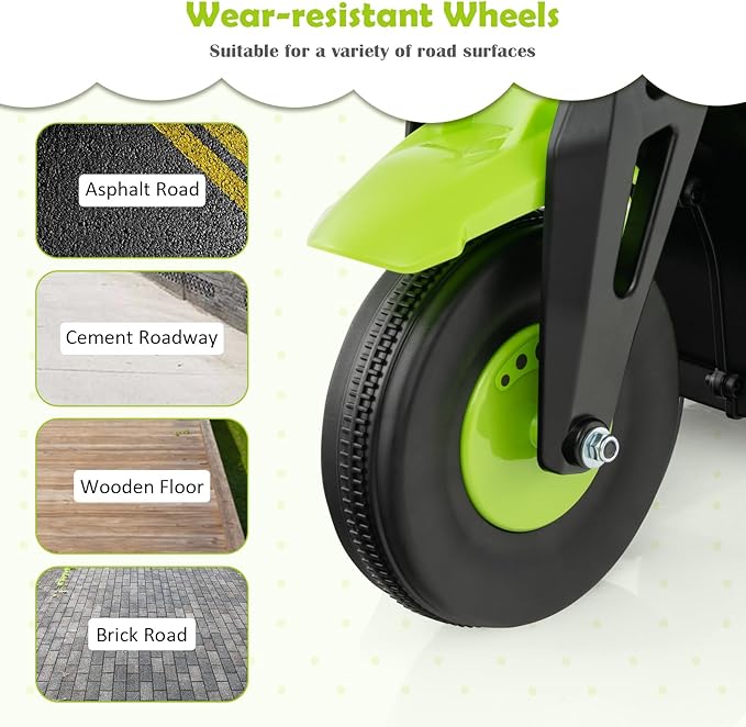 HONEY JOY Ride On Motorcycle, 6V Toddler Motorcycle with Bubble Maker, LED Light, Music, Foot Pedal, Forward/Backward, 3-Wheel Battery Powered Electric Motorcycle for Kids, Gift for Boys Girls (Green)