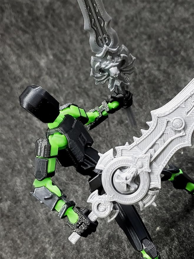 T13 Action Figure Titan 13 Robot Action Figure,3D Printed Dummy 13 Set, Lucky 13 Set,Gift for Collectors Desktop Decorations, (Assembly Completed), Black Green