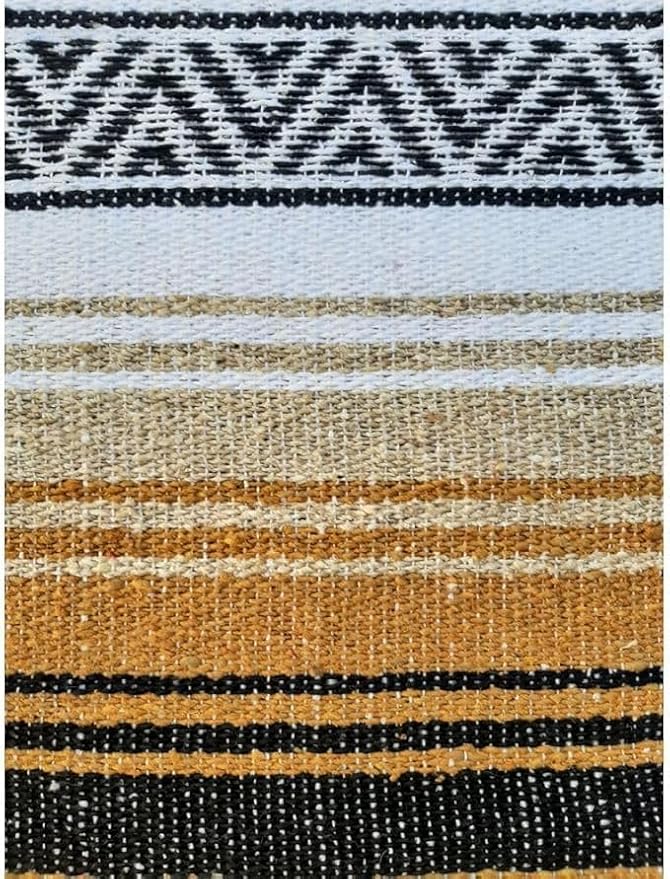 Open Road Goods Bulk Falsa Blankets - Handwoven Authentic Mexican Falsa - Great for Weddings, Yoga, Beach, Picnics, or Mexican Throw! (Tan/Yellow, 15 Pack)