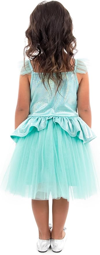 Little Adventures Teal Tutu Princess Dress Up Costume - Machine Washable Child Pretend Play Dress with No Glitter