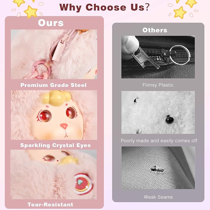 9inch Plush Bag Collection Crossbody Bags, Cute Girl Purses Fun & Unique Handbag Plush Shoulder Bag with Strap, Pockets