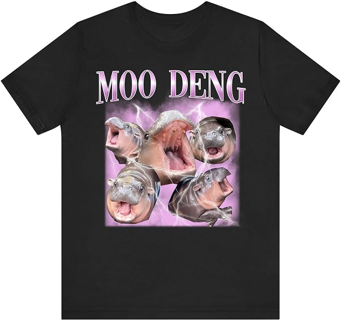 YOUNG GREEN Moo Deng Sweatshirt Moo Deng Bouncy Pig T-Shirt The Cute Baby Hippo Sweatshirt Gift For Moo Deng Lovers
