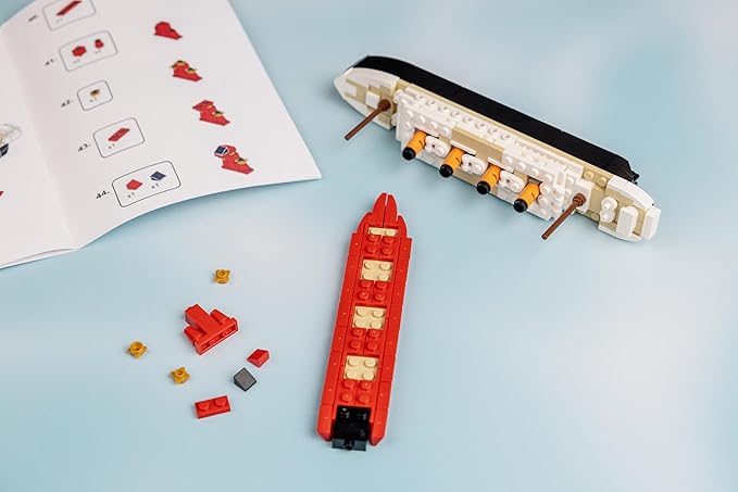 Brick Loot Titanic Micro Building Blocks Set – 217-Piece DIY Ship Model Kit, Mini Bricks for Adults & Kids, 3D Puzzle STEM Toy, Collectible Display, Gift for Ship Lovers & Puzzle Fans (Medium)