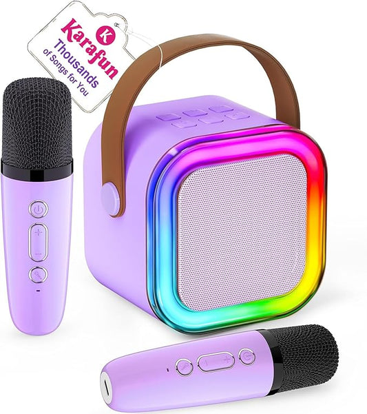 Mini Karaoke Machine for Kids, 2026 TOP Toys Birthday Gifts Ideas for Girls Ages 4, 5, 6, 7, 8, 9, 10, 12+ Years Old, Portable MP3 Player with 2 Wireless Mics for Party