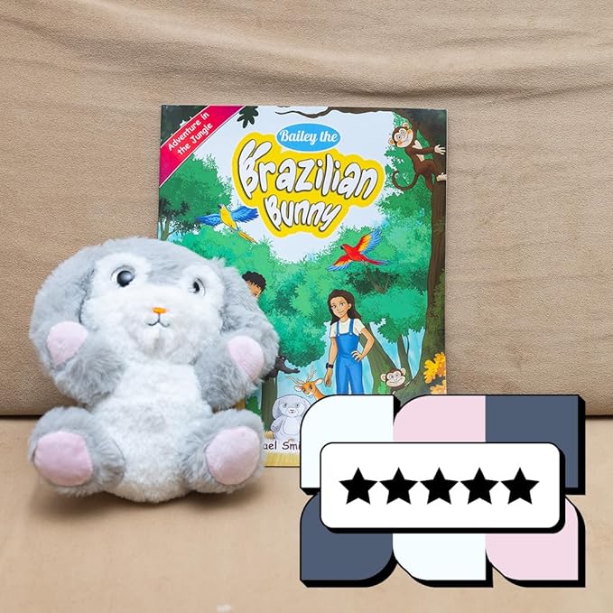 Bailey The Bunny Stuffed Animal and Storybook Book Set, Stuffed Bunny with Seek and Find Childrens Book, Plush Rabbit Including Engaging Animal Story for Kids (Ages 3-8)