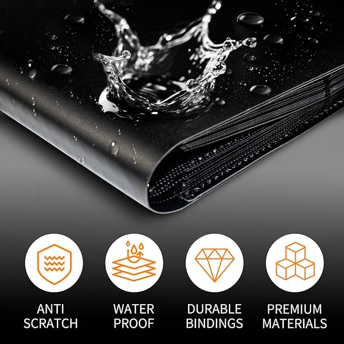 Trading Card Binder 9 Pocket, 360 Card Waterproof Folder with Side Loading Sleeves, Sturdy Card Collection Album for MTG, TCG, Game Cards & Sports Cards, Black