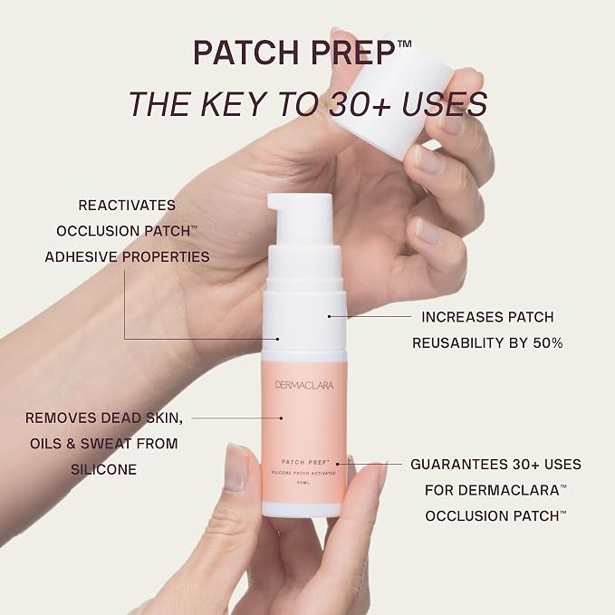 Dermaclara Silicone Patch Stretch Mark Kit - Pregnancy Stretch Mark Prevention, C Section Cover Up Belly Scar, Maternity Skincare, Silicone Gel Sheet, Reusable up to 30 Times - 2 Patches & 1 Cleanser