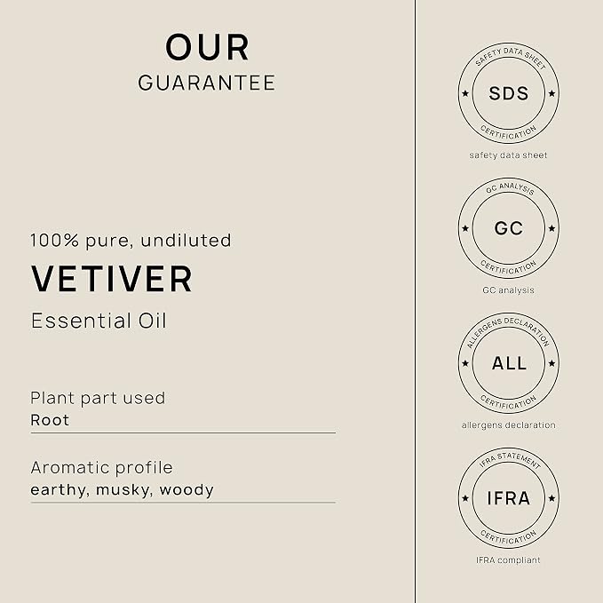 VINEVIDA Vetiver Essential Oil 32 oz - Undiluted Vetiver Oil 32 oz - Vetiver Candle Oil Scent - DIY Candle Scents for Candlemaking - Bulk Essential Oil for Soap Making