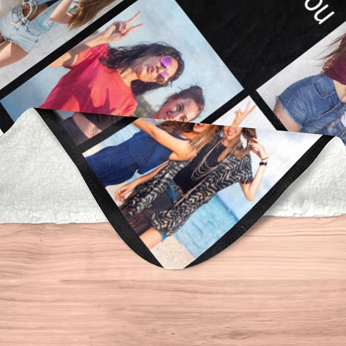 inkArts Custom Blanket with Photo, Personalized Photo Blanket, Customized Picture Blankets, Customizable Blankets, Personalized Photo Gifts for Women Men Her Him