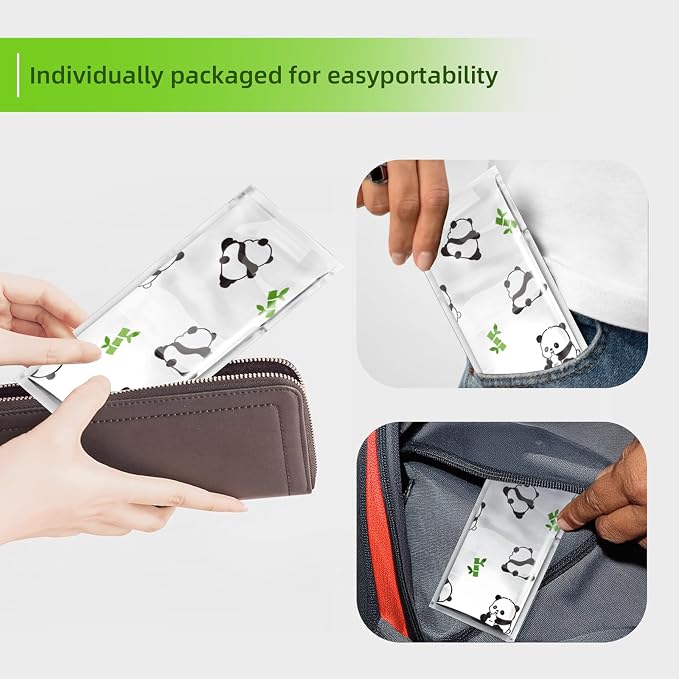 Upgraded Disposable Toilet Seat Covers (20 Pack) - Waterproof, Cute Panda Print, Travel-Friendly Individual Packs, Suitable for Kids & Adults, Perfect for Toddlers’ Potty Training in Public Restrooms