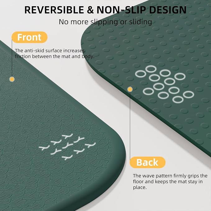Foldable Yoga Mat 75"x31" – 0.24" Thin | Easy to store & carry – takes little space. Exercise mat: non-slip for home gym. Pilates mat: odor-free & easy-clean.