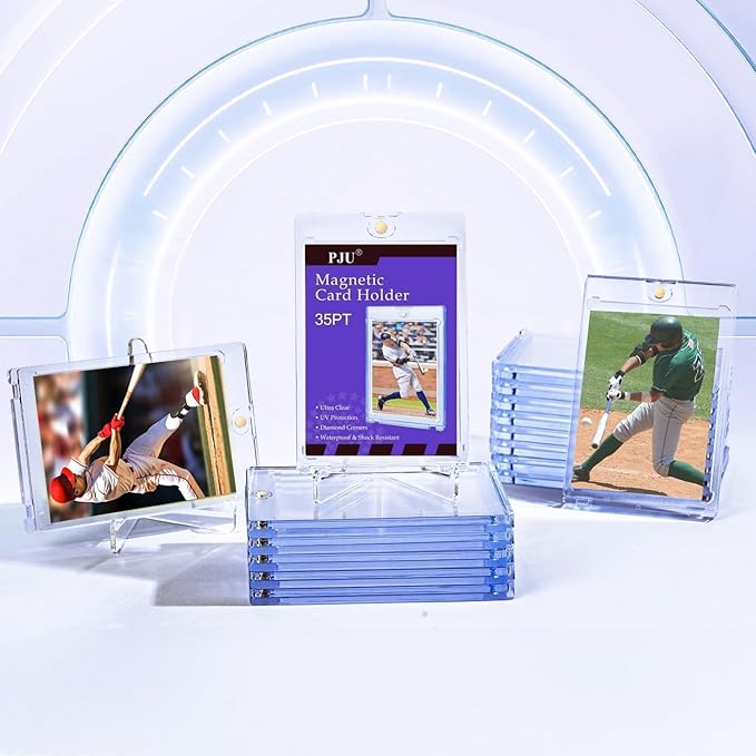 30ct Magnetic Card Holder, 35pt One Touch Card Holder for Trading Cards, Protectors Hard Plastic, U-V Protection Magnetic Display Case for Baseball, Game, Sports Cards