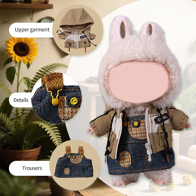 Coolcandy 17cm Doll Clothes, Fashionable Dolls Outfit with Accessories Suit, Stylish Adorable Dolls Clothes Set, Soft Fabric, Detailed Stitching(Doll Not Included)