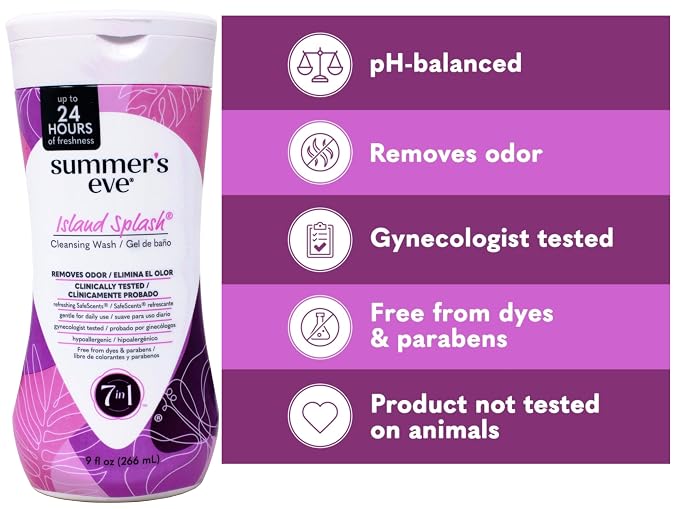 Summer's Eve Island Splash Refreshing Daily Feminine Cleansing Wash, Removes Odor, pH Balanced, 9 FL OZ