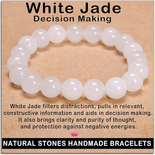 AD Beads Handmade Gemstone Stretch Elastic Bracelet Crystal Healing Reiki Nature's Beauty and Spiritual Essence Unisex