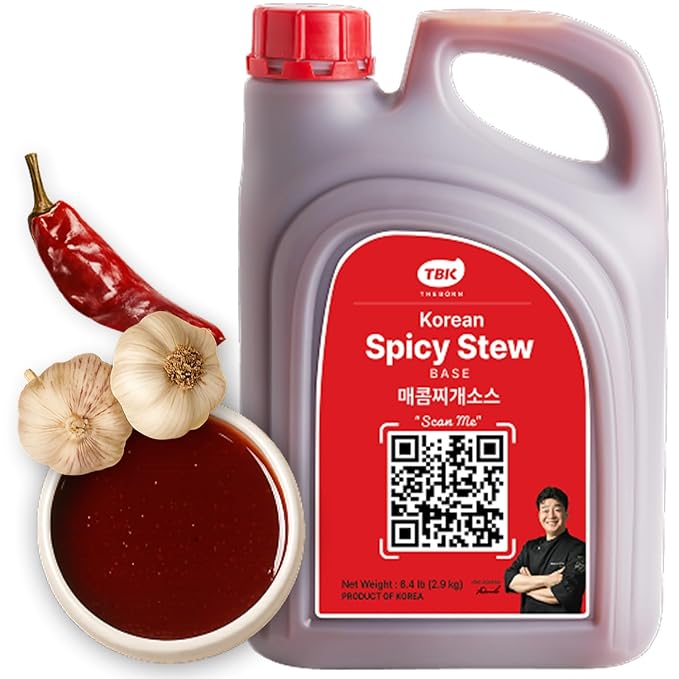 TBK THEBORN Spicy Korean Stew Recipe Sauce, Korean Chili Soup Base 3.2kg | Spicy and savory soup base with comforting Korean flavor for stews with tofu, vegetables, meat, seafood or noodles