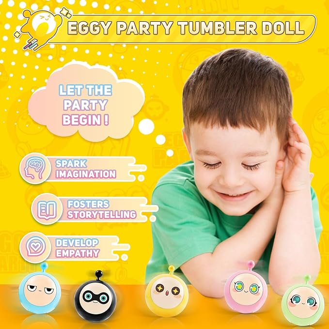 ALPHA Eggy 2-in-1 Wobbler Toys for All Ages, Cute Tumbler Toys for Kids' Birthday Holidays