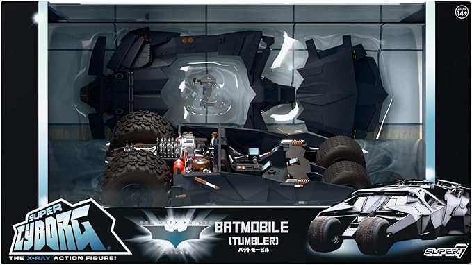 Super7 Super Cyborg Batman Batmobile Tumbler (Full Color) - 10" Batman Action Figure Vehicle - Classic Movie Collectibles and Retro Toys