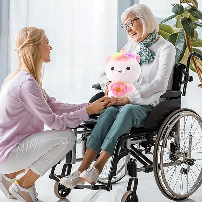 Achwishap Get Well Soon Unicorn Plush Stuffed Animal,Soft Get Well Soon Gifts for Kids Girls Adults-14” Kawaii Unicorn Plush Toy Pillow,Cute Plushies Doughnut Decoration Feel Better Gifts