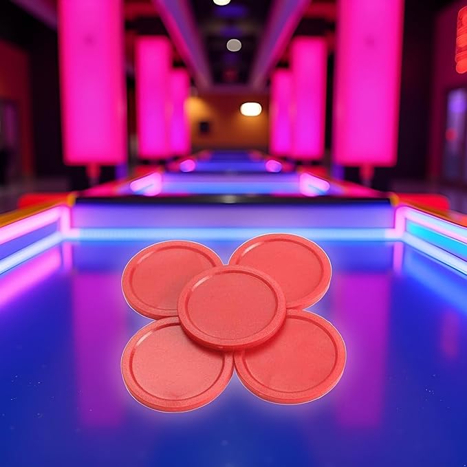 5Pcs Red Mini Air Hockey Table Pucks 50mm Puck Table New 2-inch Convenient and Attractive Air Hockey Arcade and Table Games