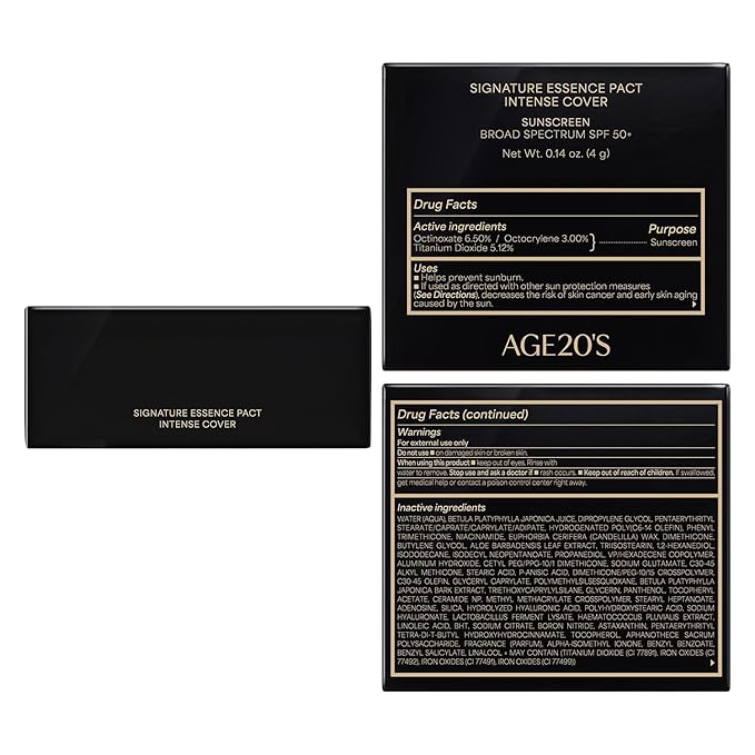 [MINI SIZE] AGE20'S Signature Essence Pact | 27C | Vegan Korean Cushion Foundation | Pack of 1 | Cream Foundation, Dewy & Glow Finish, Natural Coverage, SPF 50+ | 0.14 oz
