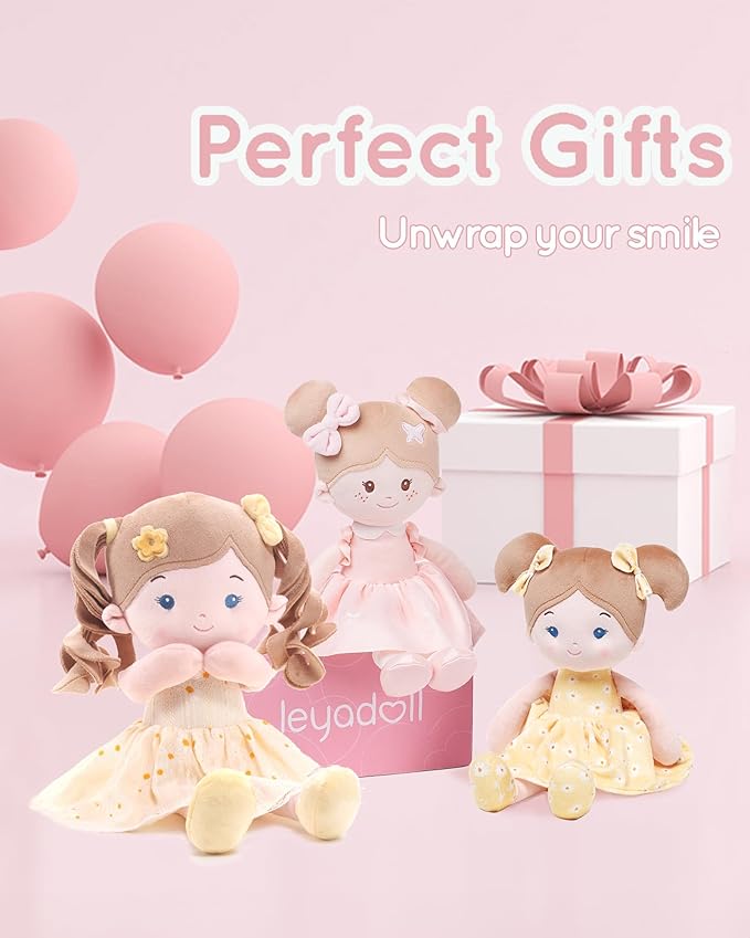 Soft Baby Doll Toys (16''), My First Baby Rag Doll for 1 Year-Old Girl Birthday Gift, Christmas Plush Toys Gift for Toddler Kids Infants-Daydream-Daisy-Girl-Yellow