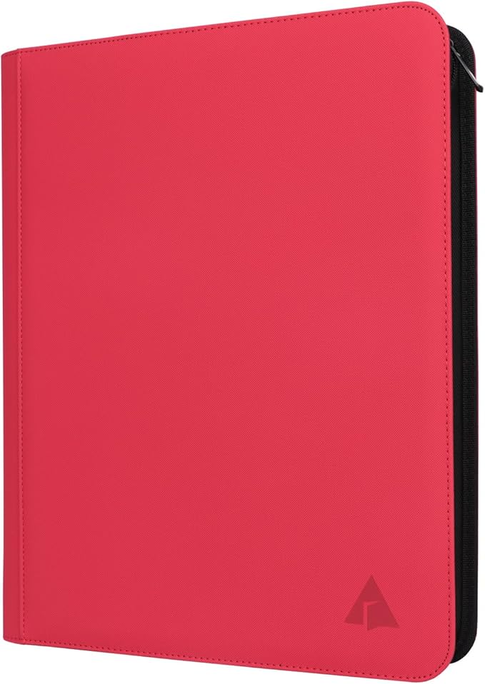 Top loader Binder, Holds 432 Top Loaders, 9 Pockets Top Loader Binder with Sleeves for Cards in 3'' x 4'' Top loaders -Red