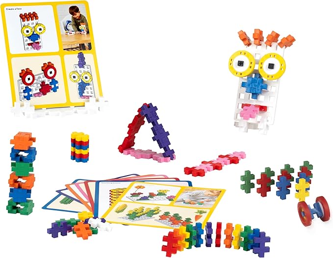 PLUS PLUS - Learn to Build Big Activity Tub, 410 Pieces - Interlocking Building Stem Toy, Large Puzzle Blocks for Toddlers and Preschool