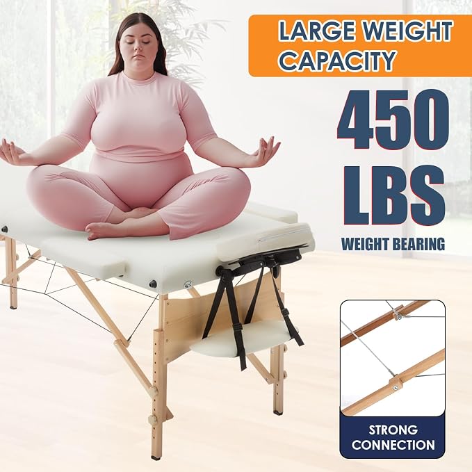 BestMassage Massage Bed Portable Massage Table 2 Folding Lash Bed Height Adjustable 28 Inch Wide Spa Table with Non-Woven Bag for Spa Footmassage Facial CareSpa Tattoo