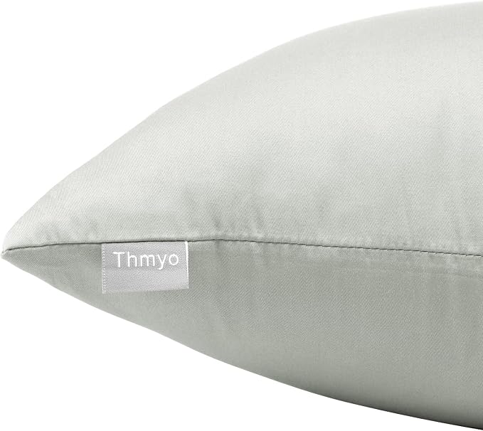 4-Pack 100% Cotton Comfortable Solid Decorative Throw Pillow Case,Thmyo Square Cushion Cover Pillowcase Sublimation Blank Pillow Covers DIY Throw Pillowcase for Sofa Bedroom(24x24 inch/ 60x60cm,Grey)