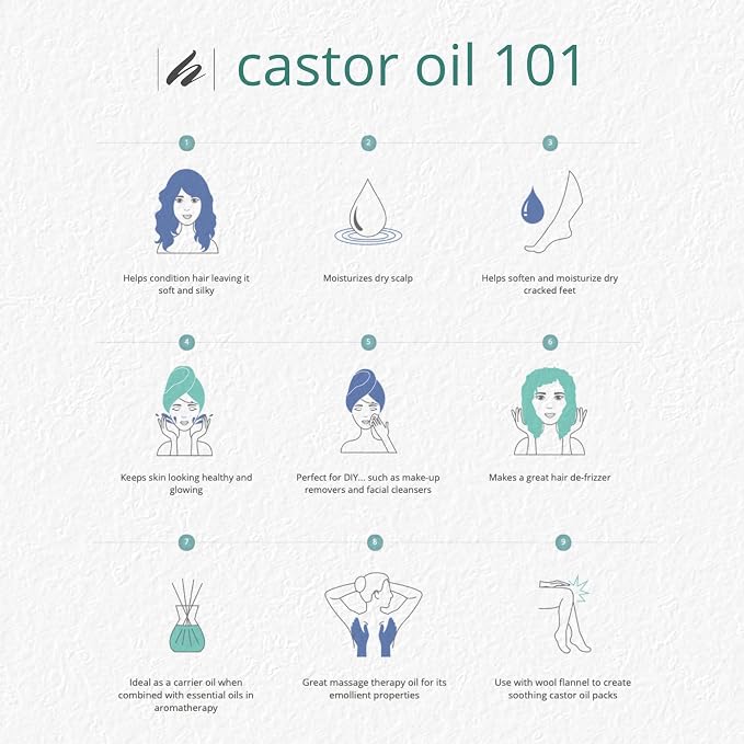 Home Health Castor Oil - 8 fl oz - Conditioning Oil for Body, Skin & Brows - Non-GMO, USDA-Certified Organic - Cold Pressed - Solvent & Hexane Free
