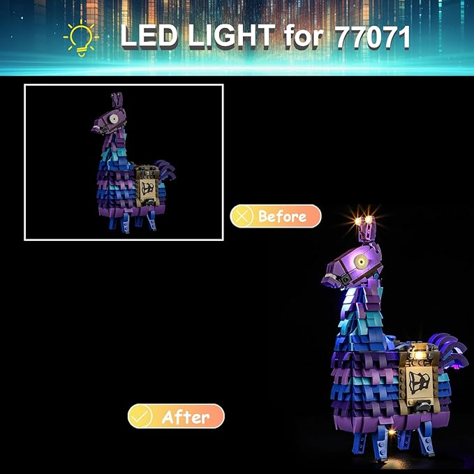 LED Light Kit for Lego 77071 Fortnite Supply Llama,Compatible with Lego 77071 Building Blocks Model(Not Include Blocks Set)